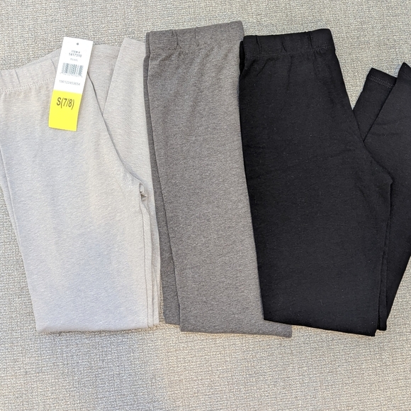Vigoss Other - VIGOSS Comfy Leggings Gray, Black, Pearl Gray, size S (7/8) - set of 3 NWT